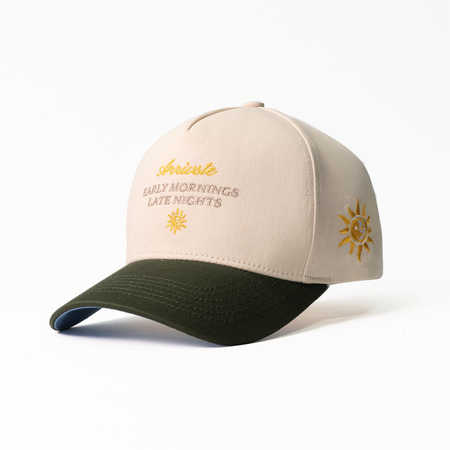 The Early Late Snapback // Dark Green & Creme