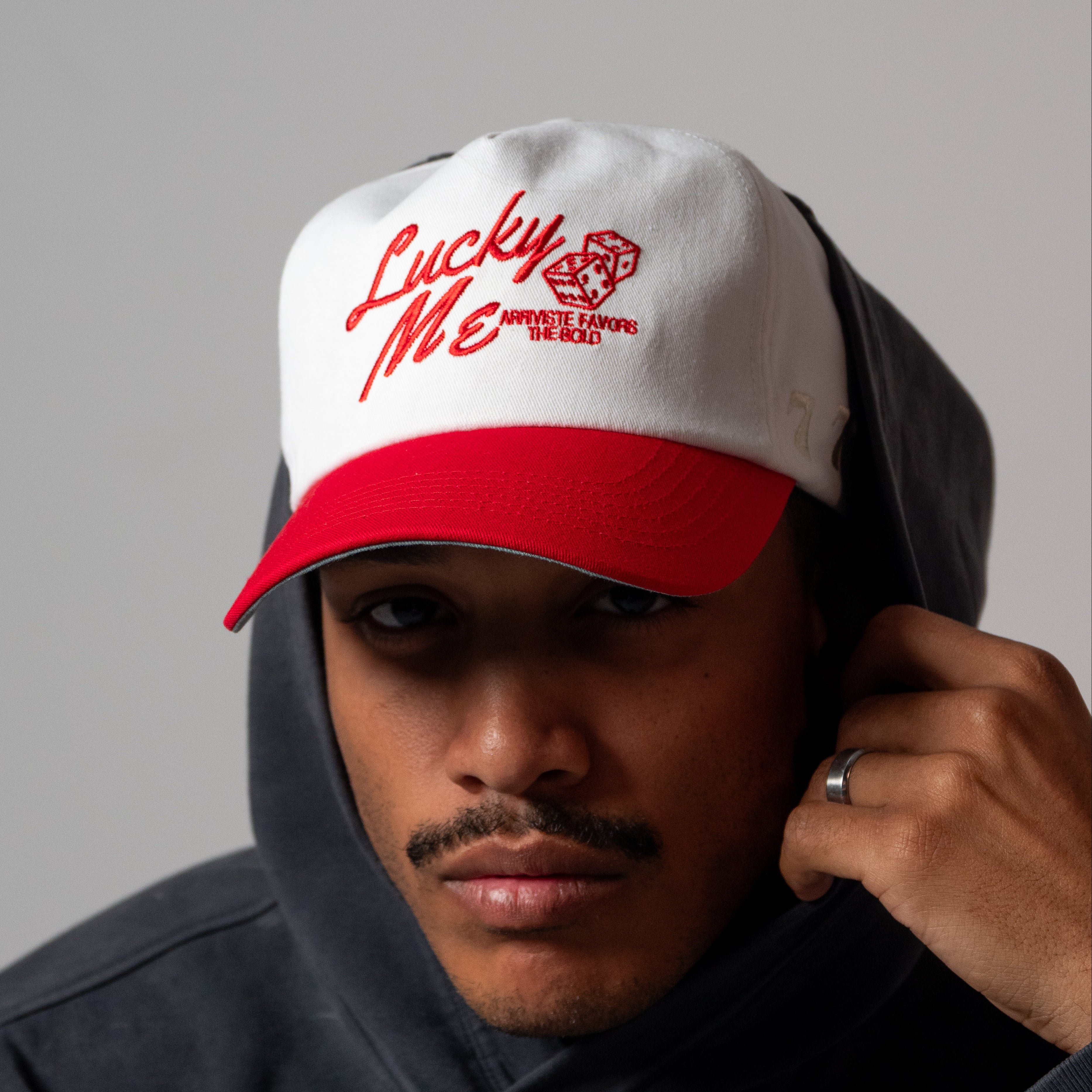 The Lucky Me Snapback // Red & White