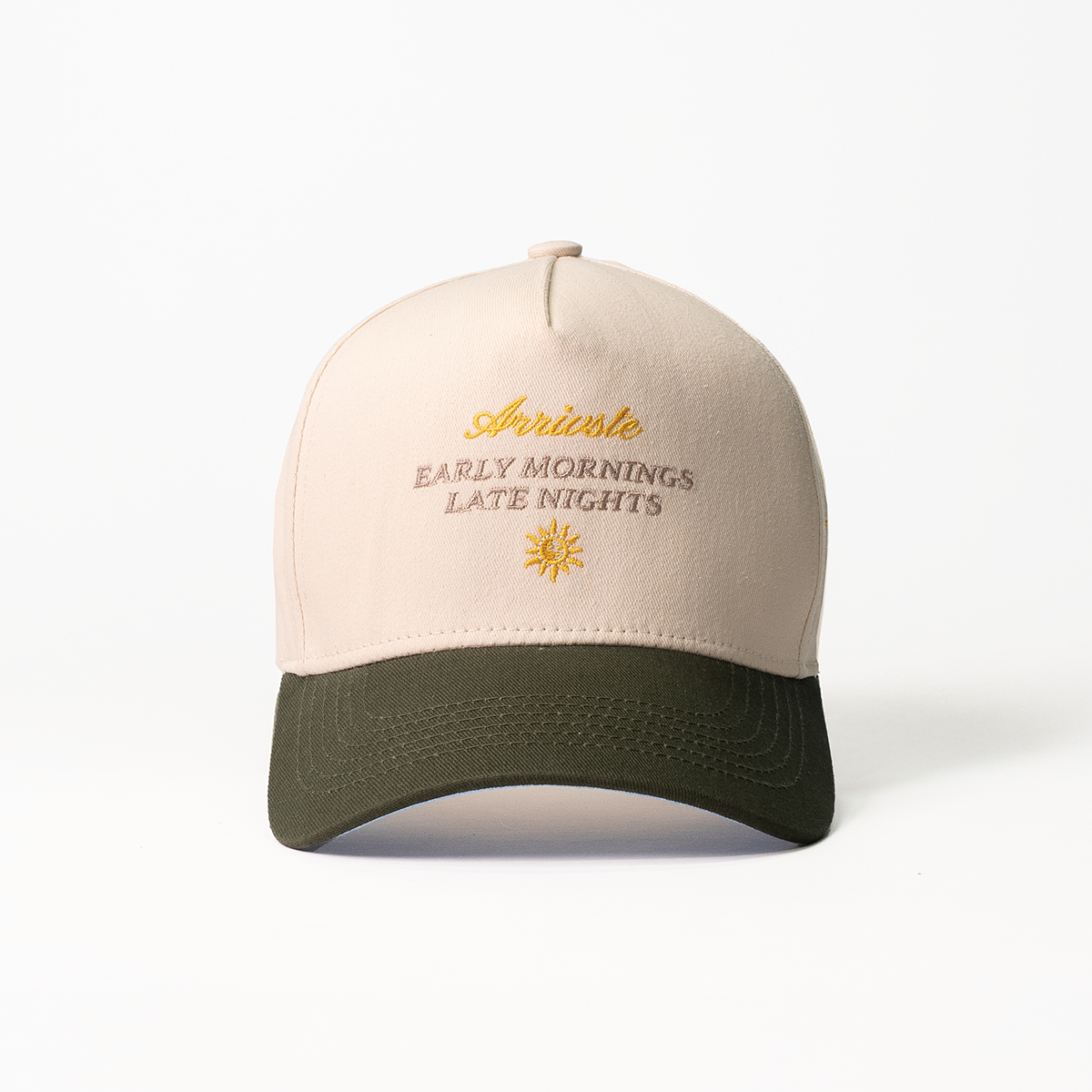 The Early Late Snapback // Dark Green & Creme