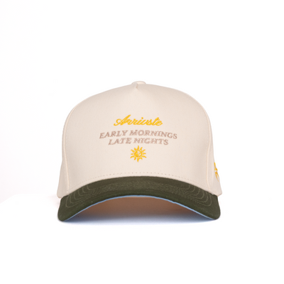 The Early Late Snapback // Dark Green & Creme