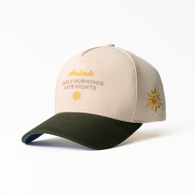 The Early Late Snapback // Dark Green & Creme