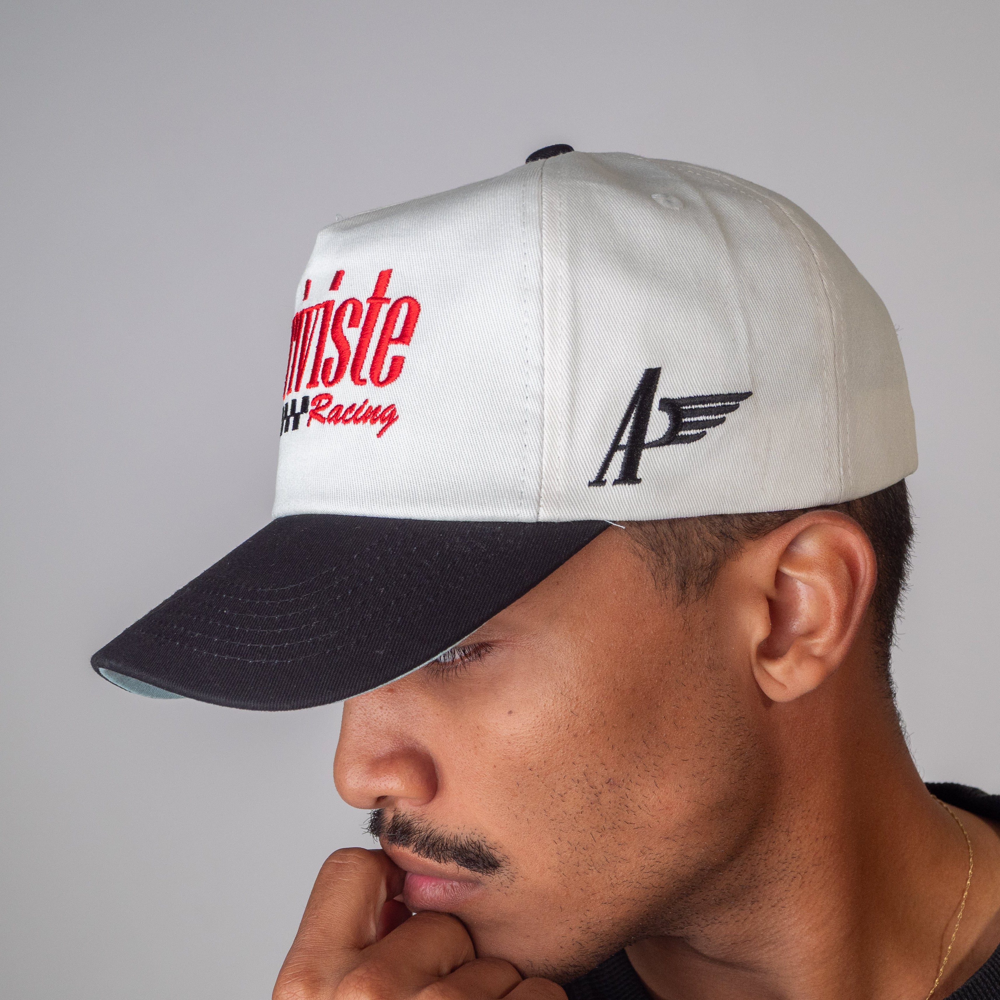 The Finish Line Snapback // White & Black