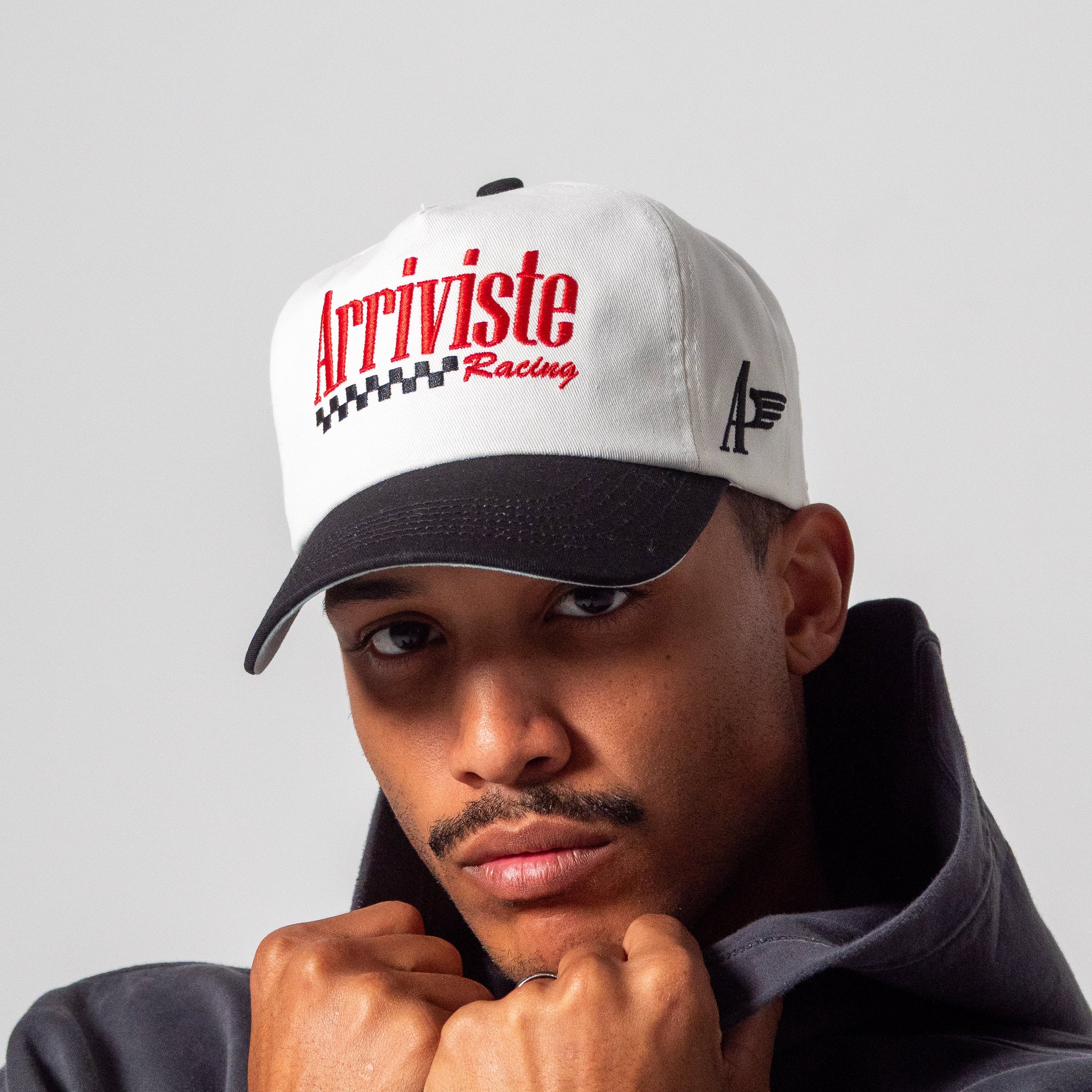 The Finish Line Snapback // White & Black