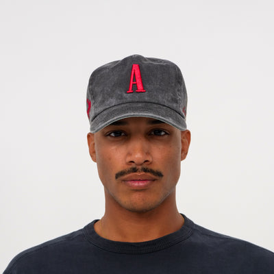 The Serif Snapback // Faded Black & Red