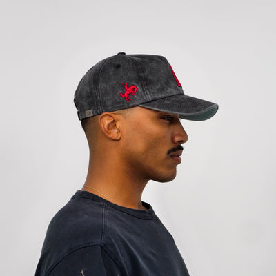 The Serif Snapback // Faded Black & Red