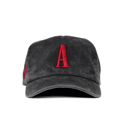 The Serif Snapback // Faded Black & Red