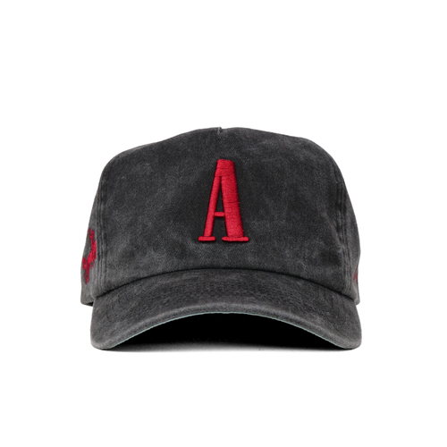 The Serif Snapback // Faded Black & Red