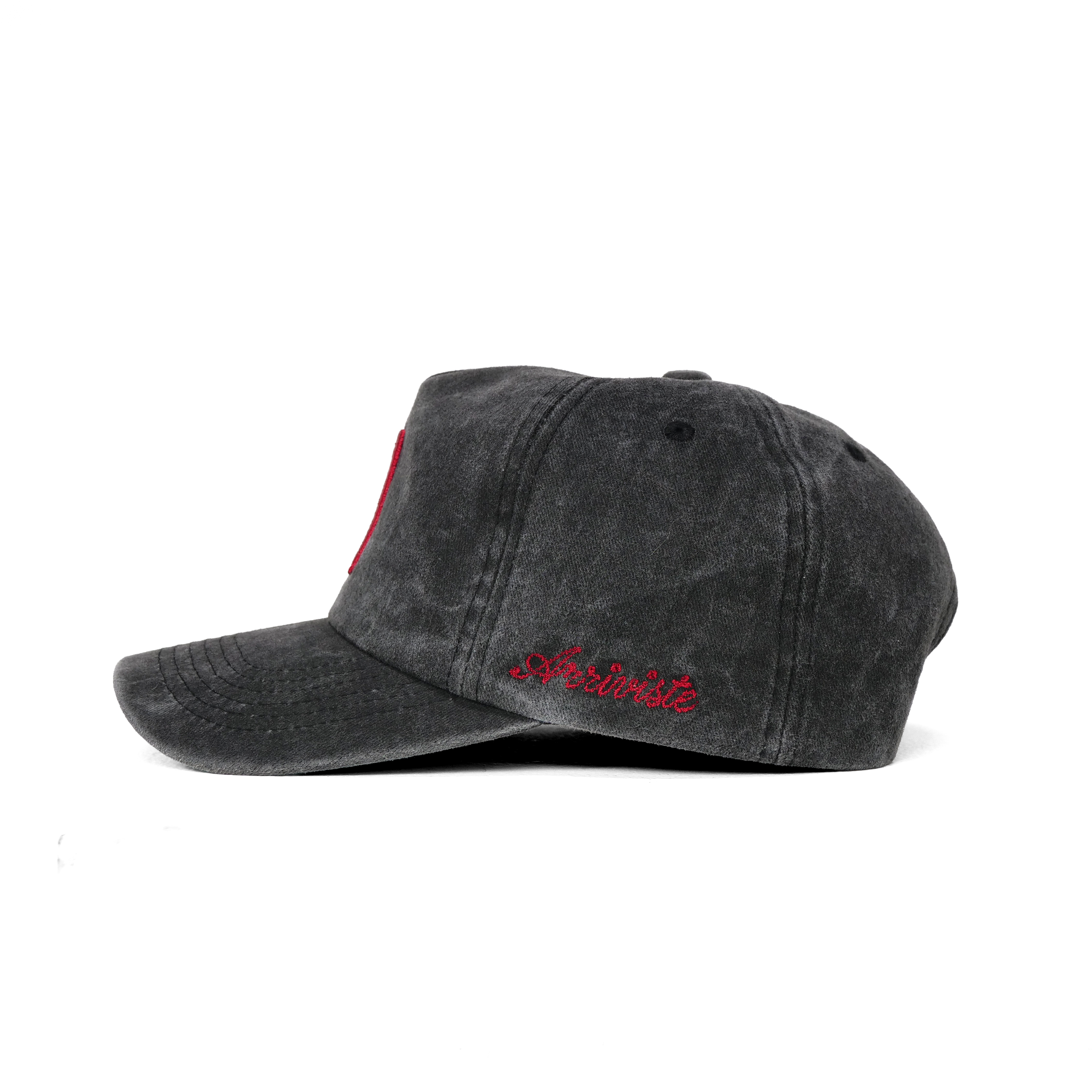The Serif Snapback // Faded Black & Red