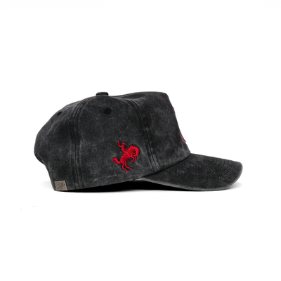 The Serif Snapback // Faded Black & Red