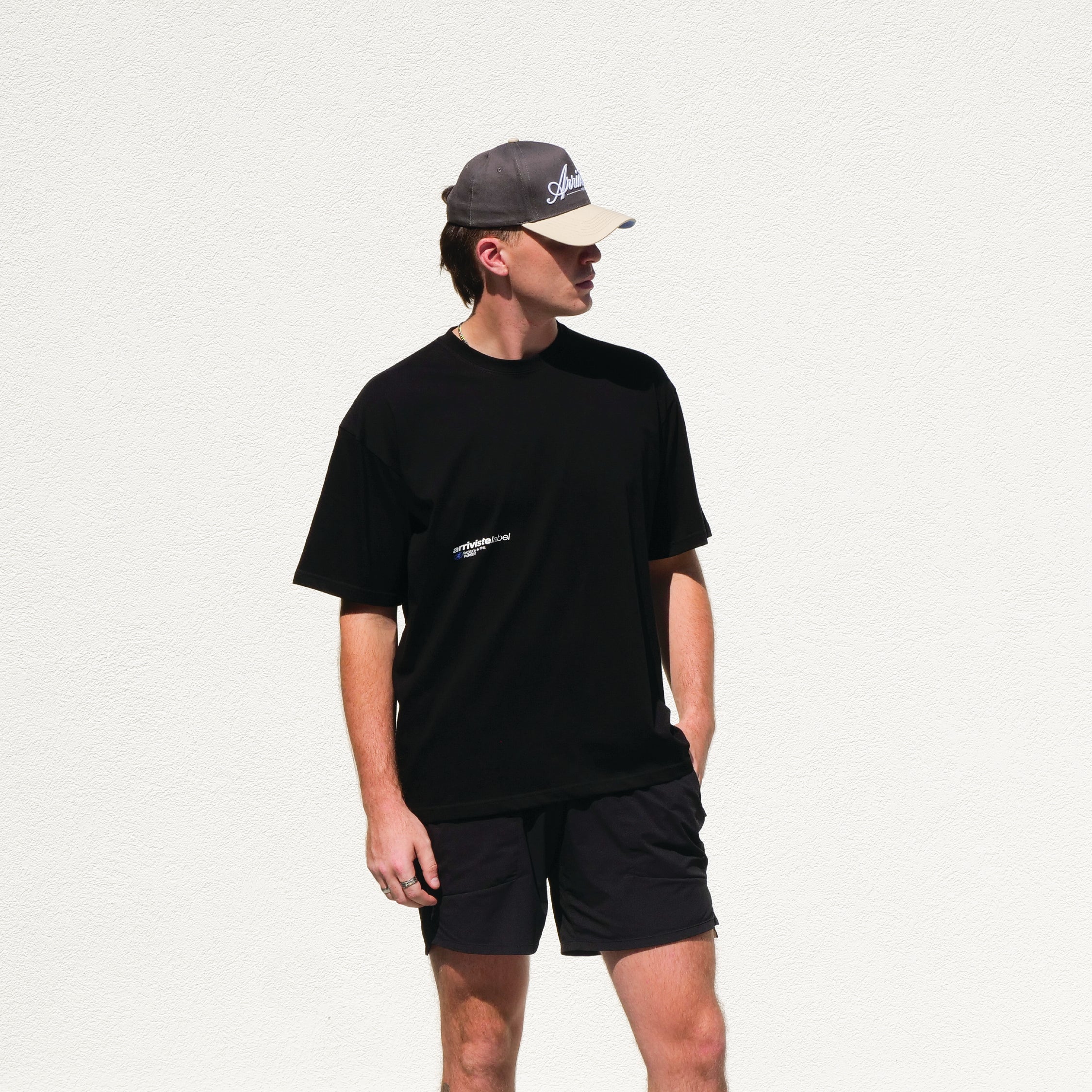 Metallic A Tee // Jet Black