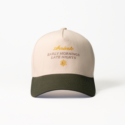 The Early Late Snapback // Dark Green & Creme